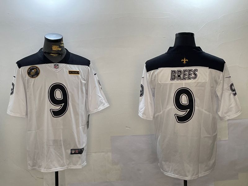 Men New Orleans Saints #9 Brees White City Edition 2024 Nike Limited NFL Jersey style 3->new orleans saints->NFL Jersey